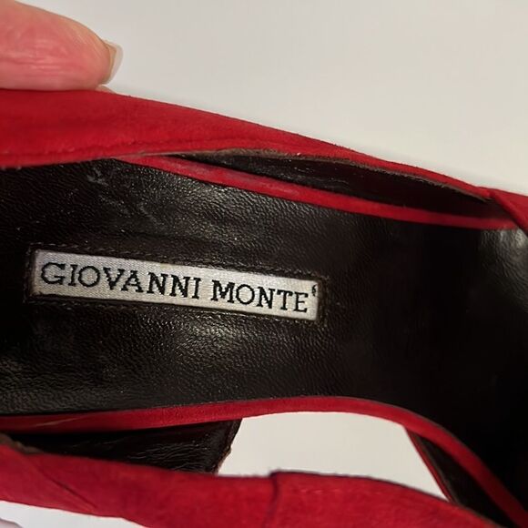 ‎Giovanni Monte Red Suede Heels Size 38.5 - Picture 12 of 13